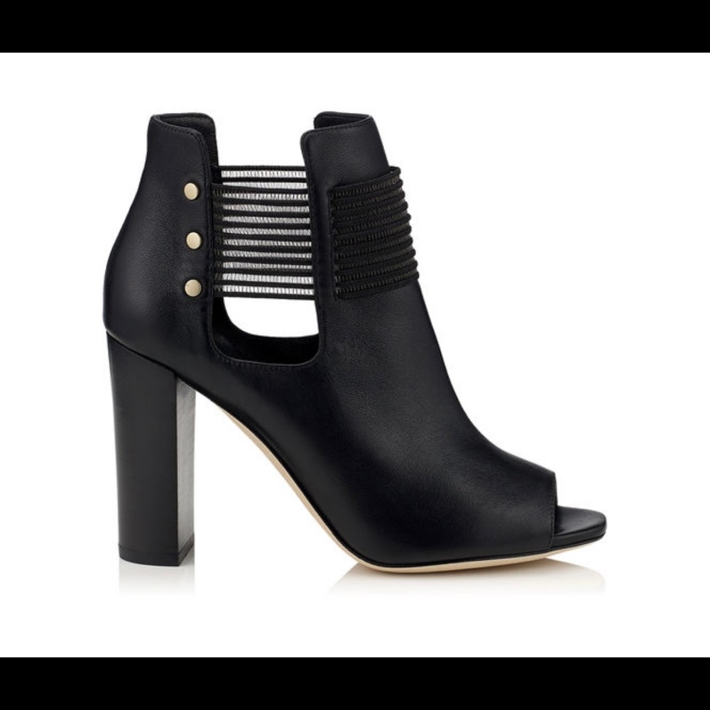 Jimmy choo mase 95 black soft grainy leather boots
